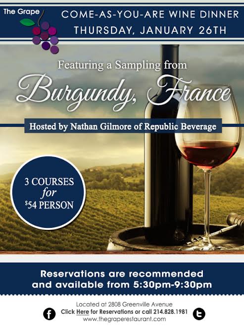 burgundy wine dinner